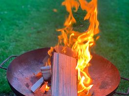 Fire using kindling, logs and fire lighters purchased from site