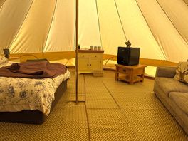 Inside bell tent