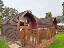 Exterior of 4 person camping pod