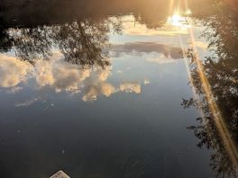 Riverside sunset access from campsite