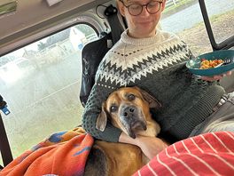 Cosy breakfast in winter in the van