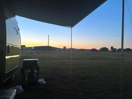Moon coming up over campsite