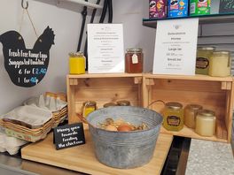 Honesty shop with fresh eggs