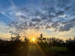 View of the sun going down
