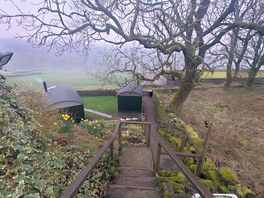 Looking down the steps