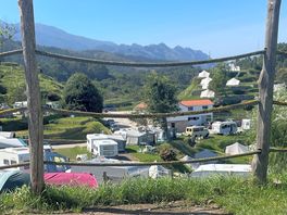 View of the picos mountains from our pitch.