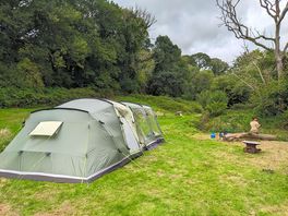 Pitch by the stream