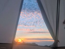 View from tent on site from sea view pitch