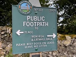 Footpath runs through campsite straight to monyash