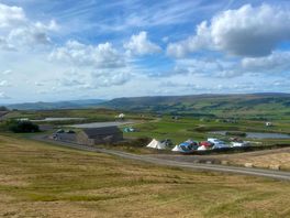 The campsite from the hill.