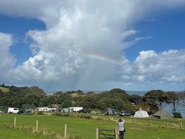 View from the dog exercising field over the campsite