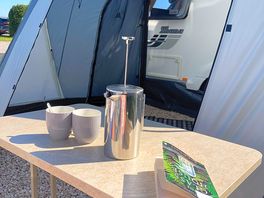 Morning coffee in peaceful surroundings