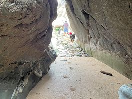 We found a cave! be careful though, the tide comes in quickly so don’t go in too late on in the day.