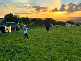 Playing catch with another stunning sunset