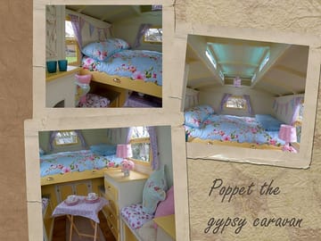 Wild Flower campsite - Poppet the gypsy caravan inside (added by manager 03 Mar 2014)