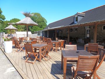 The snack bar and terrace