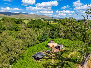 Aerial view of Bifrøst yurt