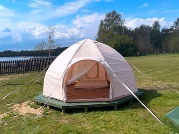 Each tent sleeps up to four people, with mattresses provided (added by manager 30 Apr 2021)
