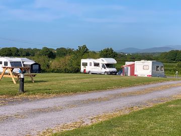This is our pitch and motorhome on maes carafanau hendy site.