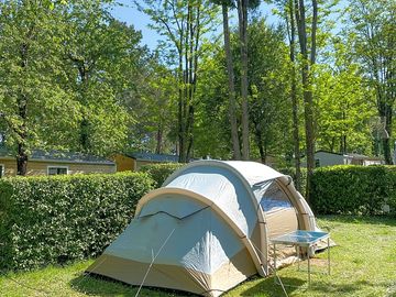 Shaded tent pitch