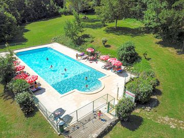 Aerial view of the pool