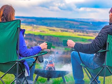 Relaxing around the firepit