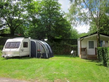 Pitch with private bathroom amenities