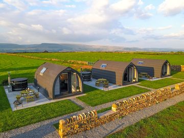 Aerial shot of the pods