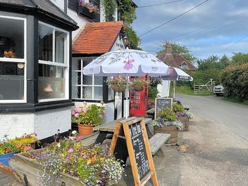 Seating at the front of the pub