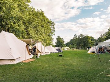 Terrace with tents