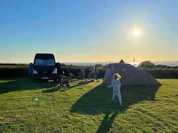 Spacious pitches sleep up to four people.