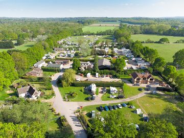 Aerial view of campsite