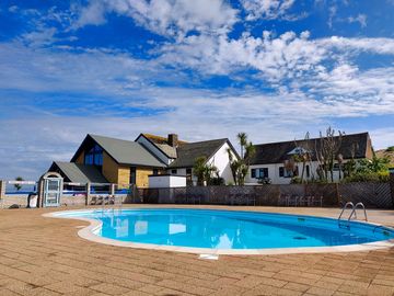 Outdoor heated swimming pool