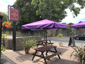 Local pub the trooper inn, across the fields