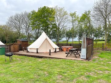Bell tent decked area