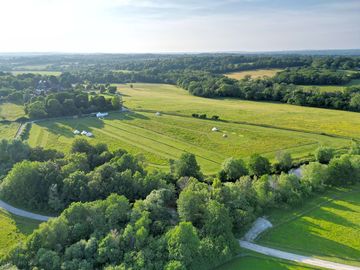 Ariel view of the campsite looking west