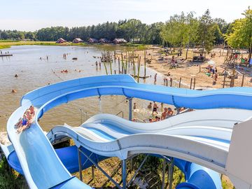 Lake beach and slides