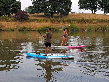 Paddleboarding on main lake