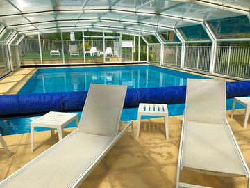 Covered and heated pool