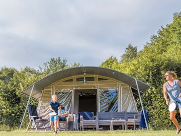 Front view of the lodge luxury tent