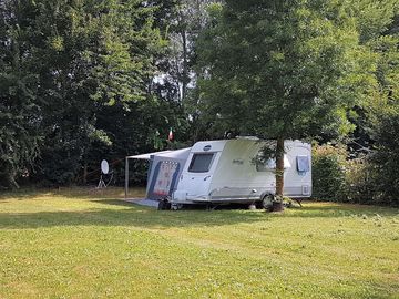 Shaded pitch with space for an awning