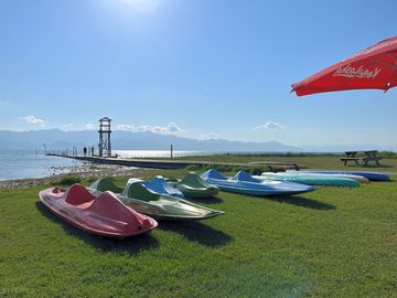 Canoes for hire.