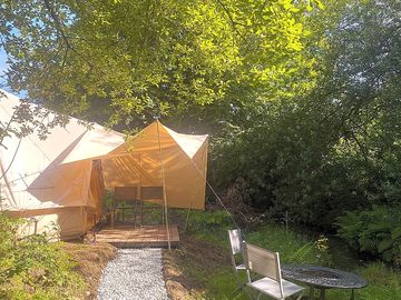 Bell tent and bbq area