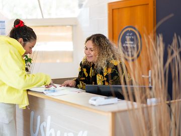 Friendly reception team