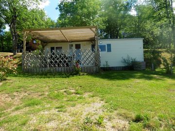 Front view of the Chignore static caravan