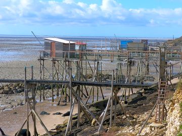 Fishing huts along the coast