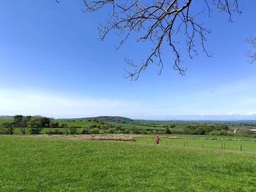 Grassy pitches with countryside views