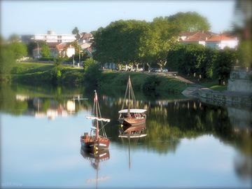 Traditional gabarre boats on the river