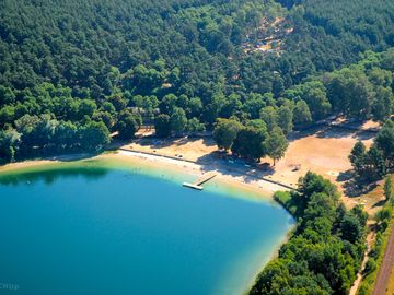 Aerial view of the lakeside site