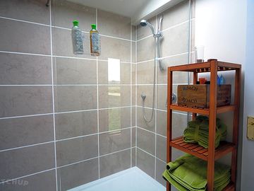 Luxury walk in hot shower